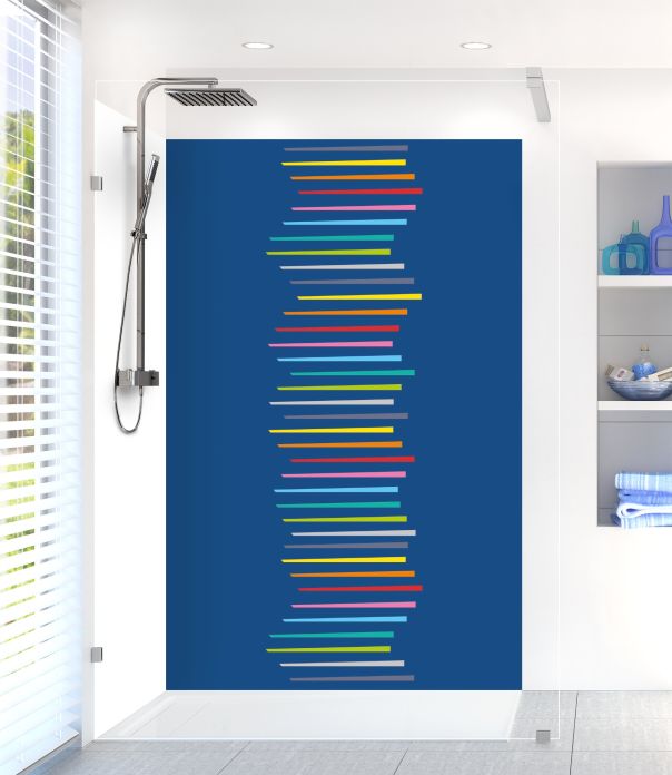 Panneau de douche Barres colorées couleur Bleu électrique