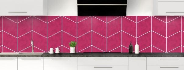 Crédence de cuisine Origami couleur Saphir rose panoramique