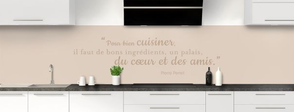 Crédence de cuisine Bien cuisiner couleur Grège panoramique