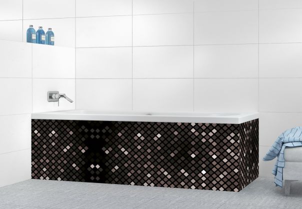 Panneau tablier de bain Diamants brillants couleur Noir motif inversé