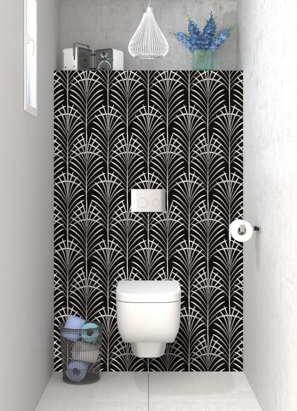 Panneau WC Feuilles de palme couleur Blanc