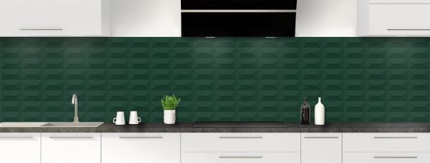 Crédence de cuisine Briques en relief couleur Vert avocat panoramique
