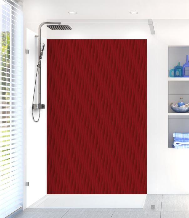 Panneau de douche Ondes couleur Rouge grenat