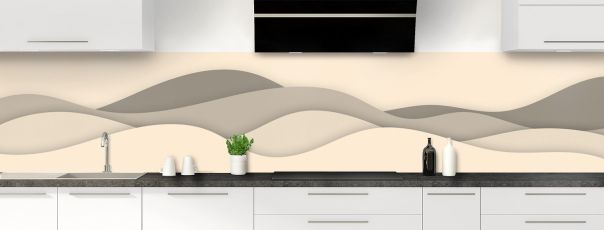 Crédence de cuisine Vagues couleur Dune panoramique