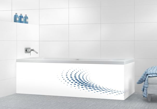 Panneau tablier de bain Nuage de points couleur Bleu électrique motif inversé