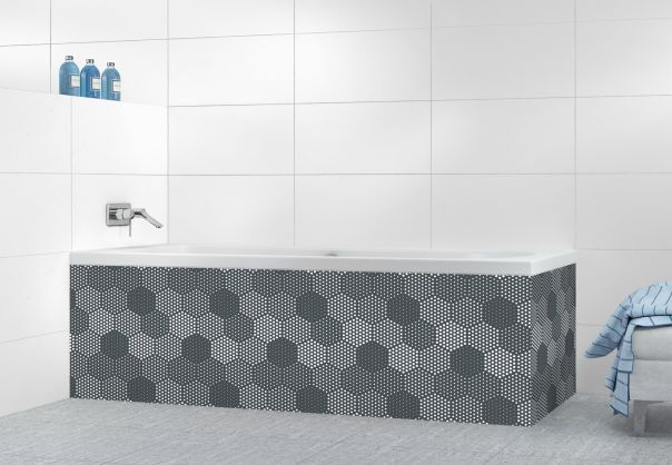 Panneau tablier de bain Camaïeu hexagone couleur Gris anthracite