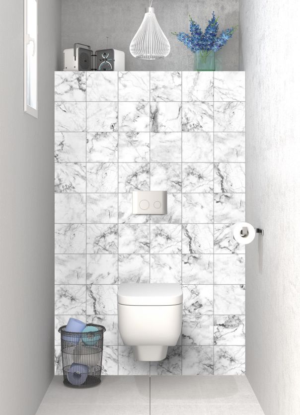 Panneau WC Carreaux marbre blanc
