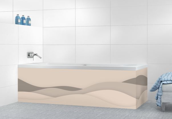 Panneau tablier de bain Vagues couleur Grège motif inversé