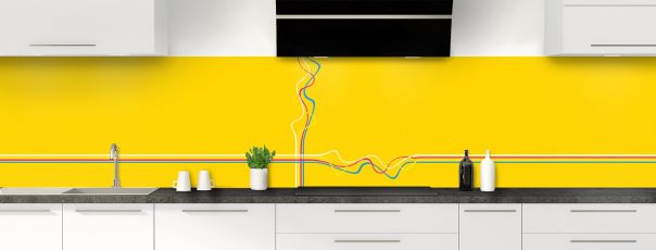 Crédence de cuisine Light painting couleur Mimosa panoramique
