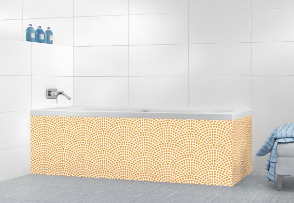 Panneau tablier de bain Mosaïque petits cœurs couleur Citrouille