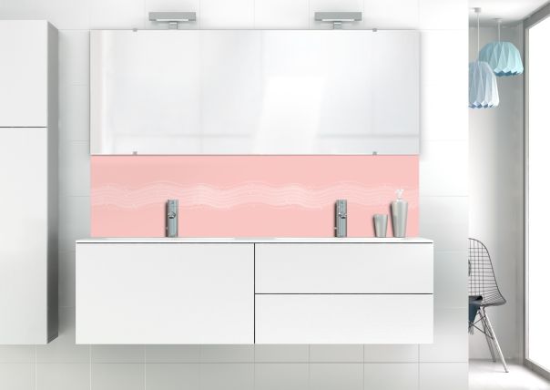 Panneau vasque Vagues design couleur Quartz rose