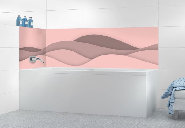 Panneau de bain Vagues couleur Quartz rose motif inversé