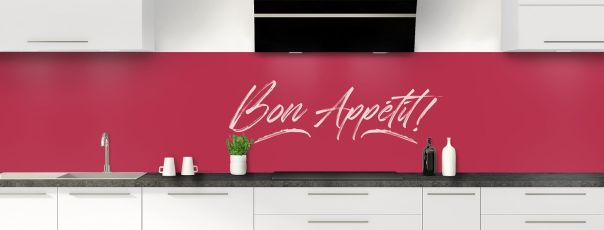 Crédence de cuisine Bon appétit couleur Rose grenade panoramique
