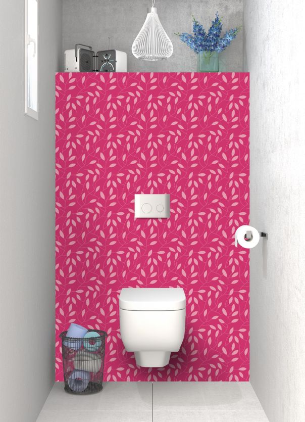 Panneau WC Rideau de feuilles  couleur Saphir rose