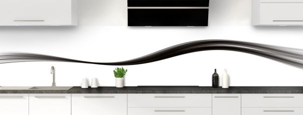 Crédence de cuisine Ruban couleur couleur Noir panoramique motif inversé