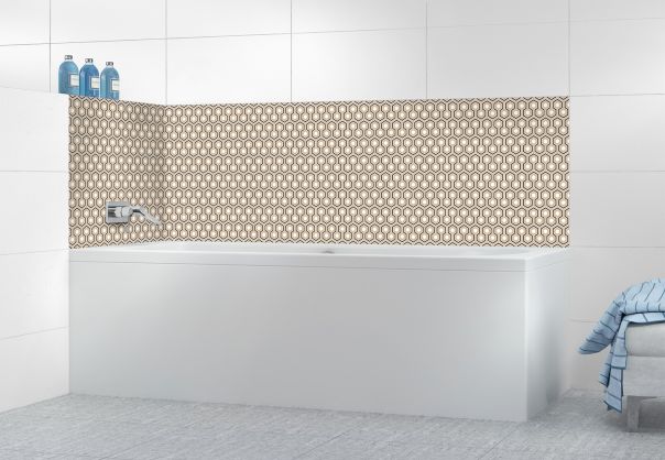 Panneau de bain Hexagones  couleur Coquille d'oeuf