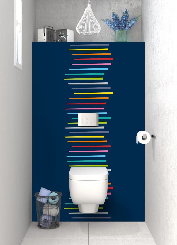 Panneau WC Barres colorées couleur Bleu nuit