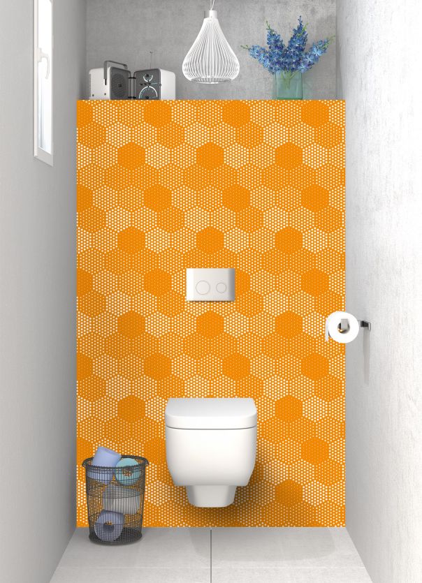 Panneau WC Camaïeu hexagone couleur Citrouille