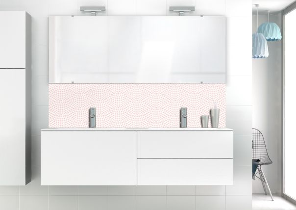 Panneau vasque Mosaïque petits cœurs couleur Quartz rose