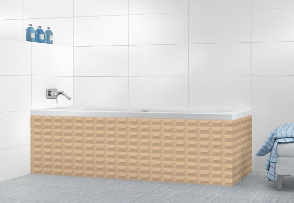 Panneau tablier de bain Briques en relief couleur Coquille d'oeuf