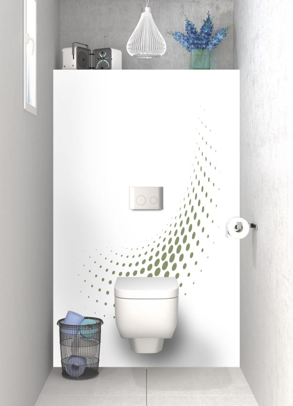 Panneau WC Nuage de points couleur Vert sauge motif inversé