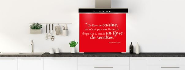 Crédence de cuisine Livre de recettes couleur Rouge vermillon fond de hotte