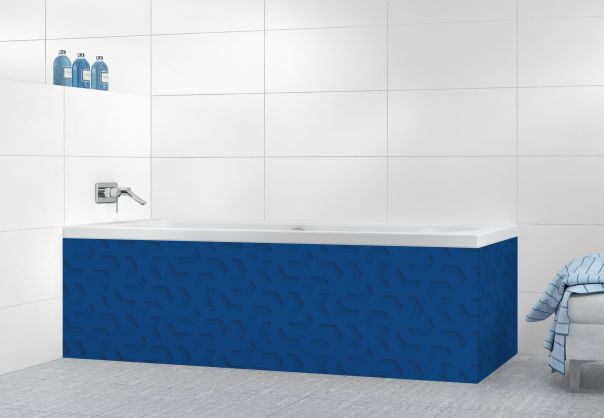 Panneau tablier de bain Hélice en relief couleur Bleu électrique