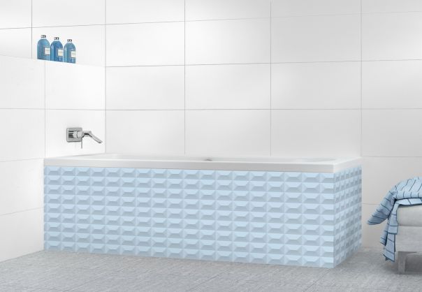 Panneau tablier de bain Briques en relief couleur Bleu dragée