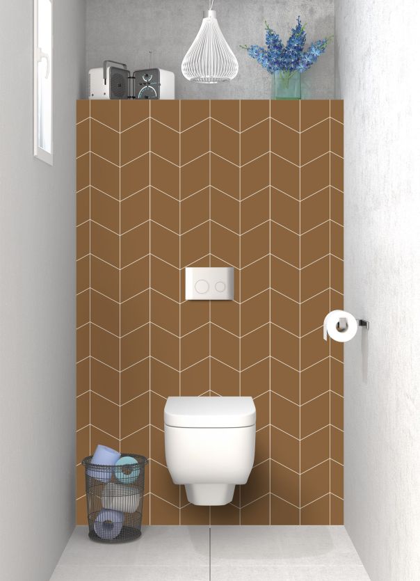 Panneau WC Origami couleur Cannelle