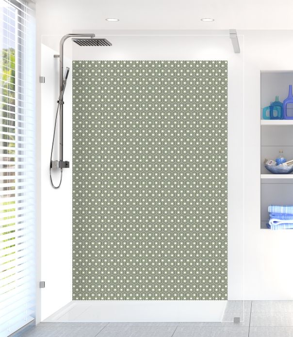 Panneau de douche Hexagones  couleur Vert sauge