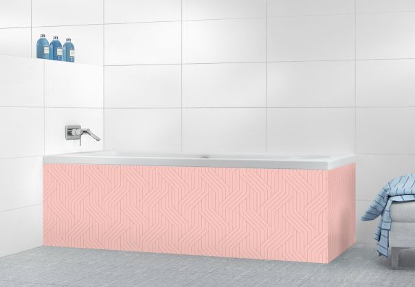Panneau tablier de bain Entrelacs doré couleur Quartz rose