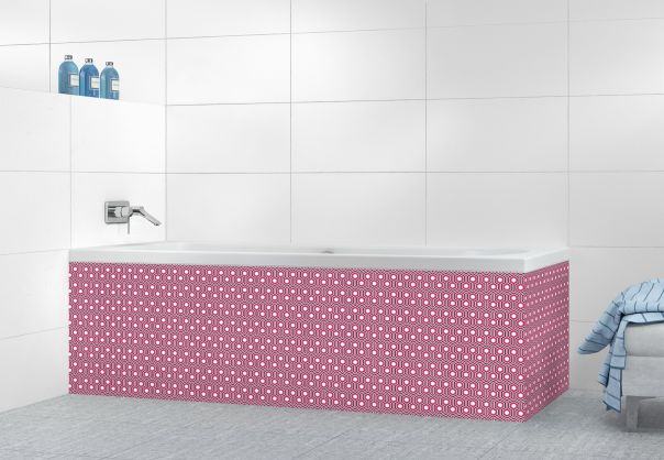 Panneau tablier de bain Hexagones  couleur Saphir rose