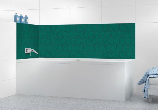 Panneau de bain Carreaux de ciment hexagonaux couleur Vert jade