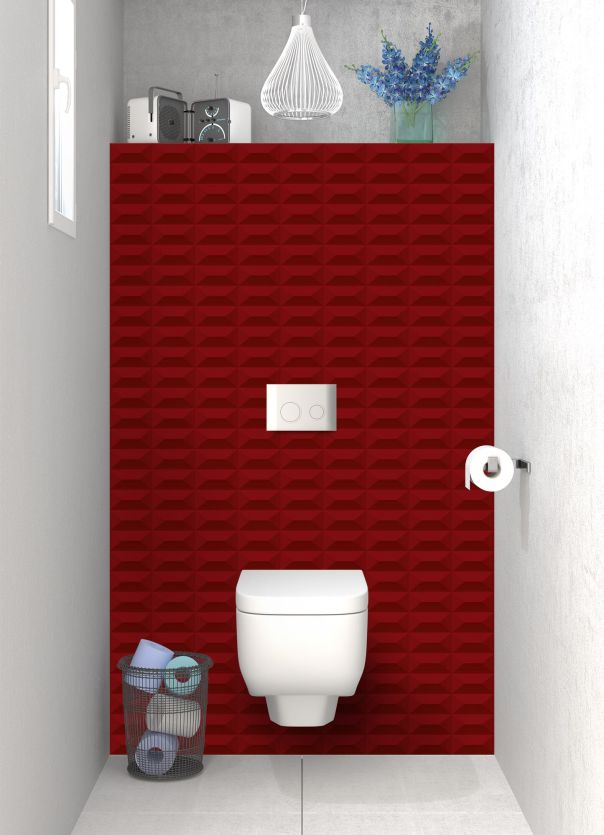 Panneau WC Briques en relief couleur Rouge grenat