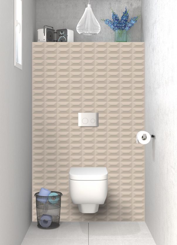 Panneau WC Briques en relief couleur Grège