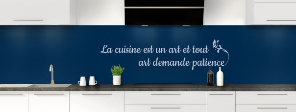 Crédence de cuisine Citation  couleur Bleu nuit panoramique