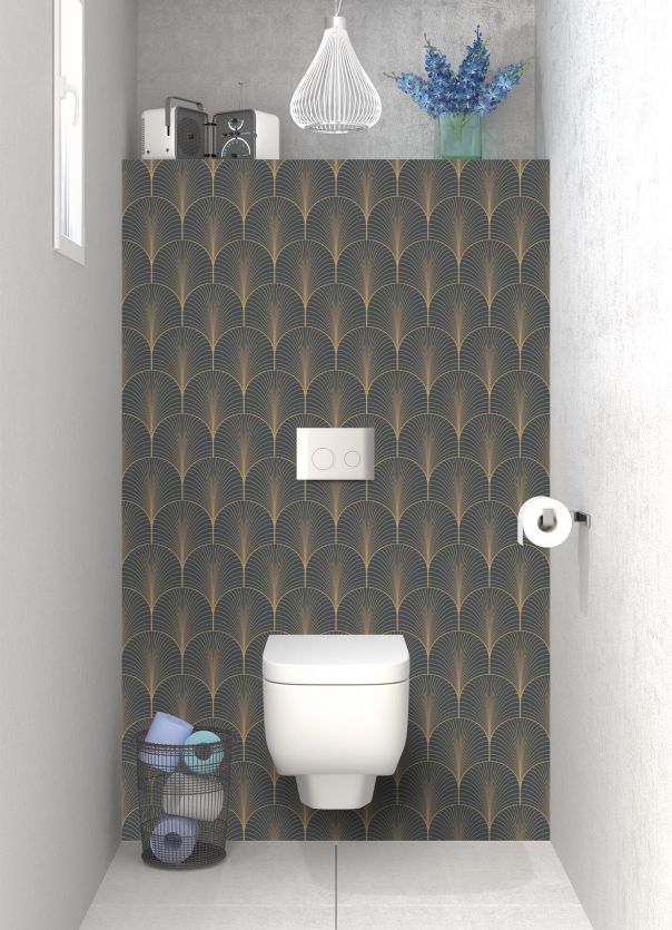 Panneau WC Seigaihas doré couleur Gris anthracite