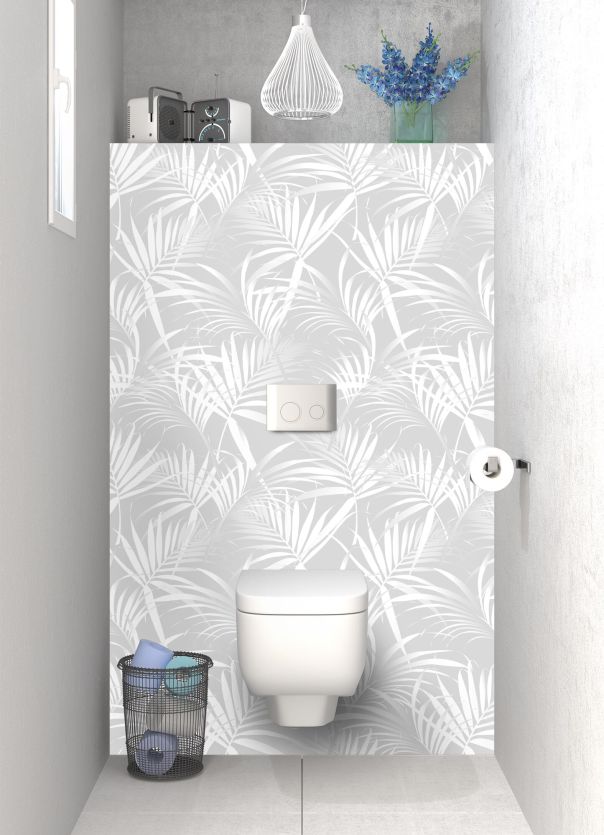 Panneau WC Feuilles tropicales couleur Blanc