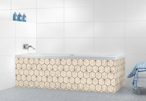 Panneau tablier de bain Carreaux de ciment hexagonaux couleur Dune