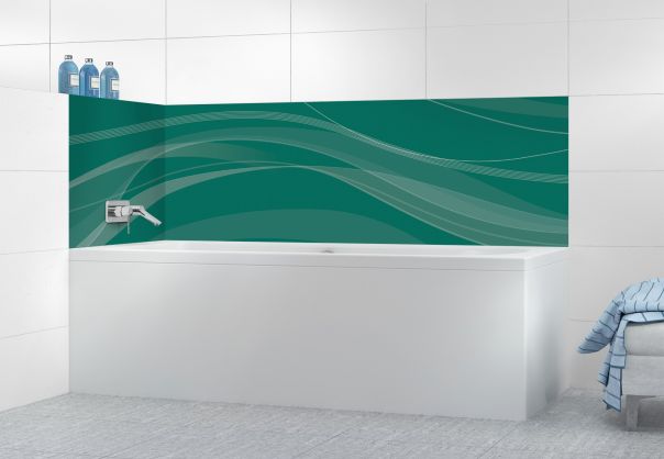 Panneau de bain Voilage couleur Vert jade motif inversé