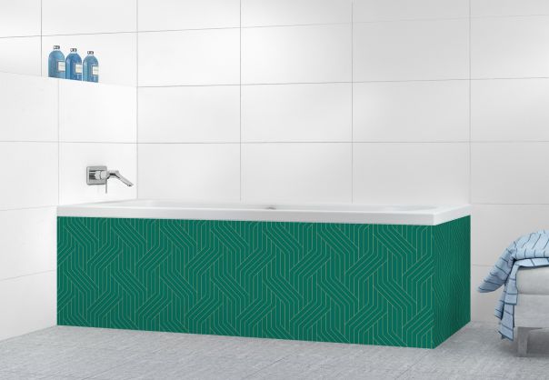 Panneau tablier de bain Entrelacs doré couleur Vert jade