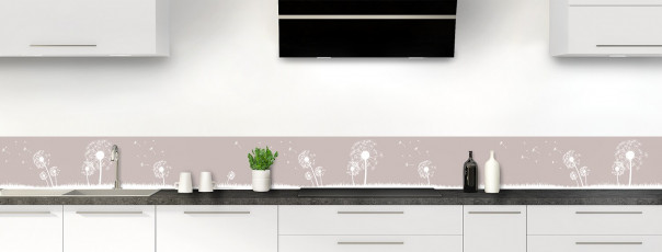 Crédence de cuisine Pissenlit au vent couleur argile dosseret motif inversé