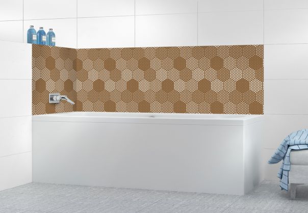 Panneau de bain Camaïeu hexagone couleur Cannelle