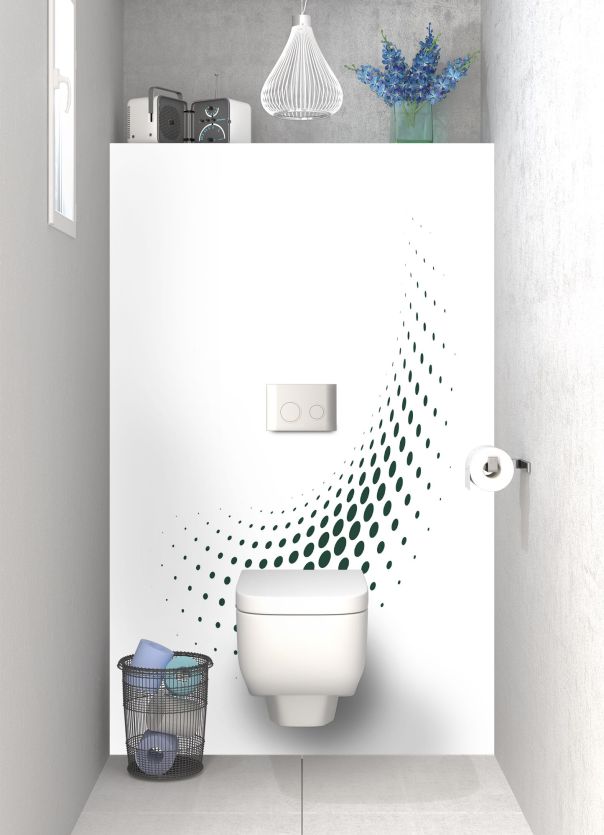 Panneau WC Nuage de points couleur Vert avocat motif inversé