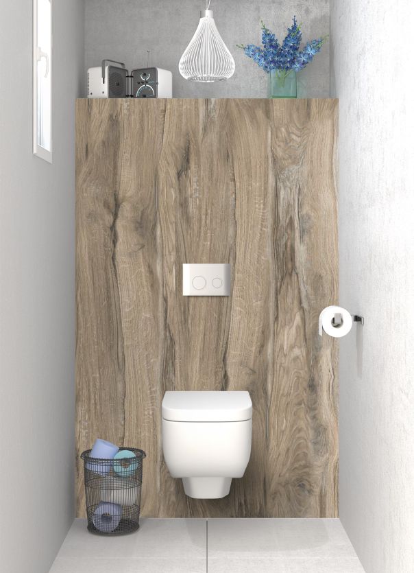 Panneau WC Bois cendré motif inversé