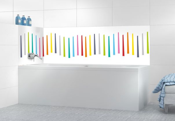 Panneau de bain Barres colorées couleur Blanc