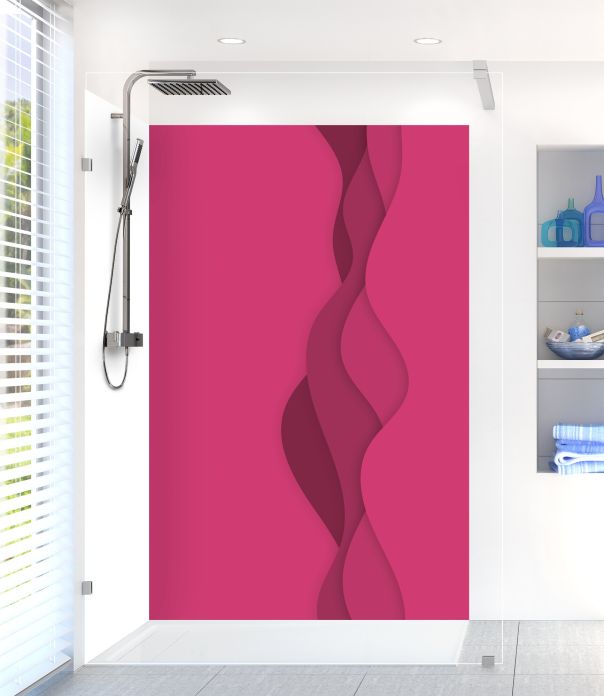 Panneau de douche Vagues couleur Saphir rose