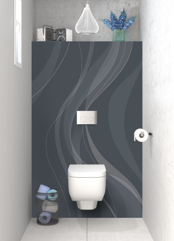 Panneau WC Voilage couleur Gris anthracite motif inversé