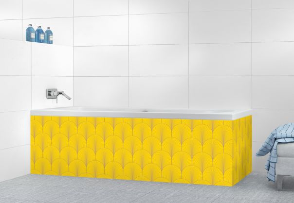 Panneau tablier de bain Seigaihas doré couleur Mimosa