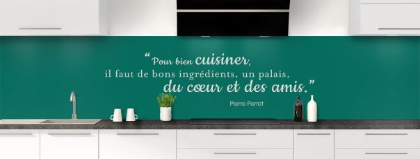 Crédence de cuisine Bien cuisiner couleur Vert jade panoramique